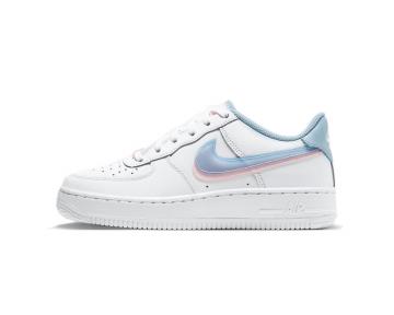Nike Air Force 1 LV8 GS Double Swoosh White Armory Blue Pink CW1574-100
