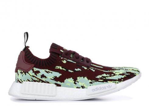 Adidas Sneakersnstuff X Nmd r1 Primeknit Datamosh 2.0 Core Blush Black Green Maroon DB2843