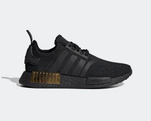 Adidas Wmns NMD R1 Core Black Gold Metallic Running Shoes FV1787