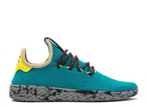 Adidas Pharrell X Tennis Hu Teal Semi Frozen Grey Yellow Marble CQ1872