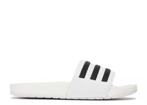 Adidas Adilette Boost Slides White Black Stripes Core Cloud FY8155