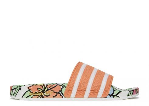 Adidas Womens Adilette Slide Ambient Blush Floral Gold Foil White Cloud GY8288