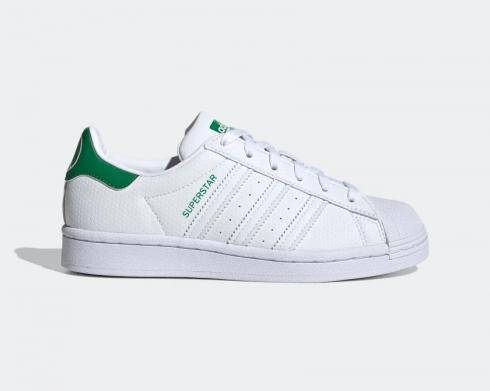 Adidas Originals Superstar Cloud White Green Kids Shoes FW0818