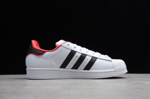 Adidas Originals Superstar Cloud White Leather Black Red BC0199