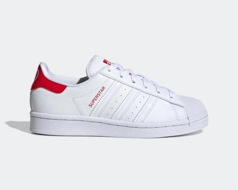 Adidas Originals Superstar Cloud White Scarlet Red Kids Shoes FW0817