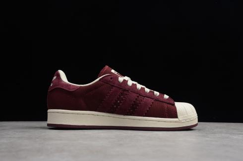 Adidas Originals Superstar Cloud White Wine Red Shoes BD8068