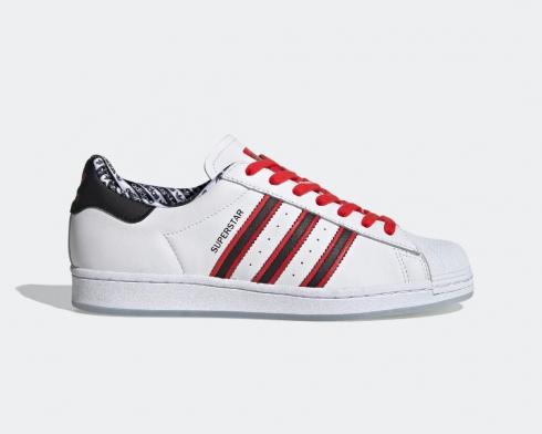 Adidas Superstar Cloud White Core Black Red FW6593