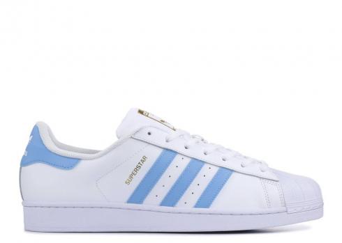 Adidas Superstar Foundation White Light Blue Gold Metallic Footwear BY3716