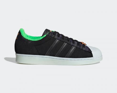 Adidas Superstar Halloween Core Black Orange Green H00215