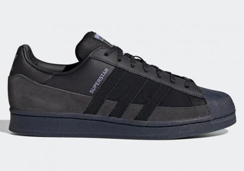 Adidas Superstar Smooth Leather and Suede Core Black Dust Purple FX5564
