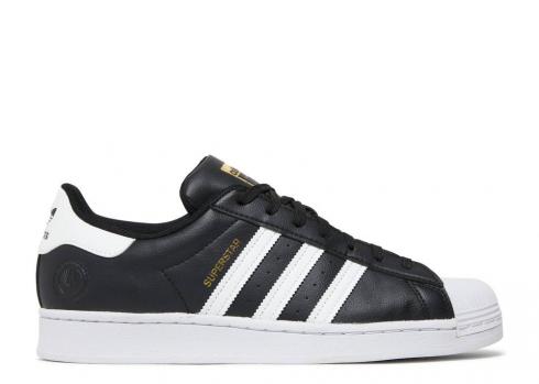 Adidas Superstar Vegan Core Black Gold Metallic White Cloud FW2296