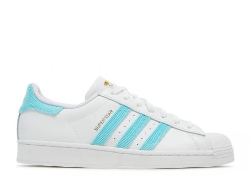 Adidas Superstar White Pulse Aqua Gold Metallic Cloud H00206