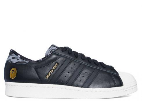 Adidas Undefeated X A Bathing Ape Superstars 80v Black Chalk Core White B34291