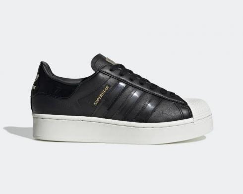 Adidas Wmns Superstar Core Black Off White Gold Metallic FV3354