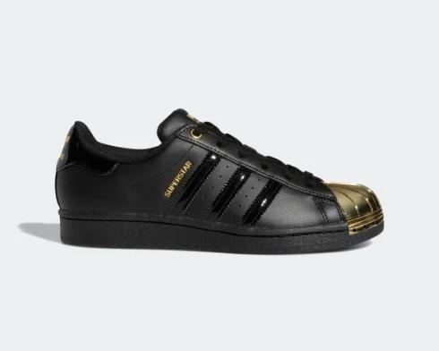 Adidas Wmns Superstar Metal Toe Core Black Gold Metallic Shoes FV3305