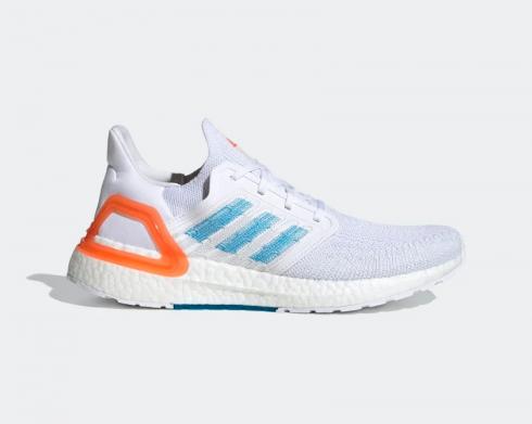 Adidas Primeblue UltraBoost 20 Sharp Blue Footwear White True Orange EG0768