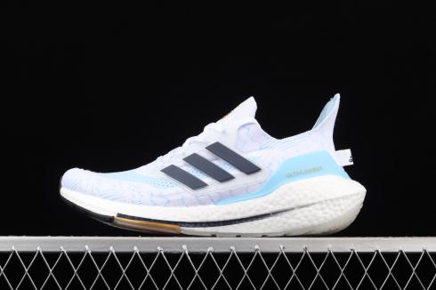 Adidas UltraBoost 21 Cloud White Night Indigo Clear Blue GZ7120