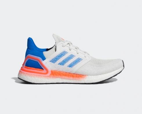 Adidas Ultra Boost 2020 Cloud White Blue Orange FY3453