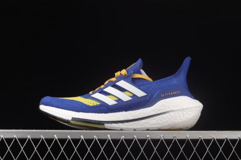 Adidas Ultra Boost 21 Consortium Cloud White Blue Yellow FZ1926