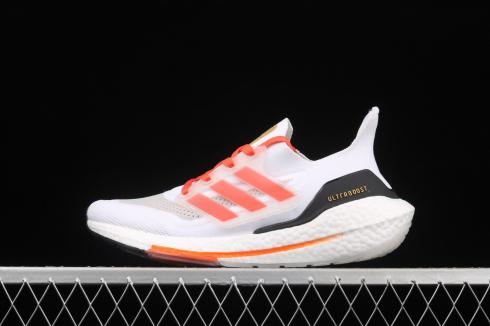 Adidas Ultra Boost 21 Consortium Cloud White Orange Core Black FZ2106