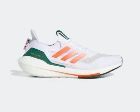 Adidas Ultra Boost 21 Miami Cloud White Team Orange Grey One GX7966
