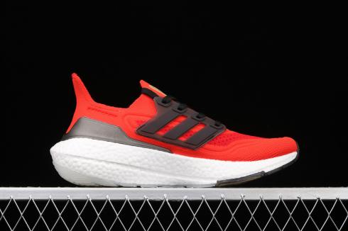 Adidas Ultra Boost 21 Solar Red Core Black Gold Metallic FZ1924