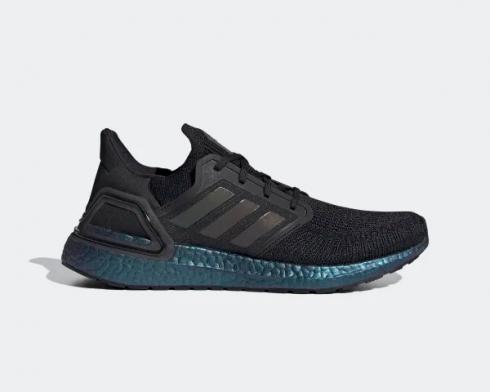 Adidas Ultraboost 20 Core Black Signal Cyan FV8319