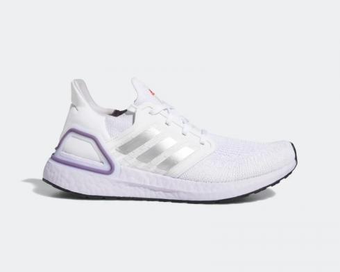 Adidas Wmns UltraBoost 20 Cloud White Silver Metallic Purple Tint FX8277