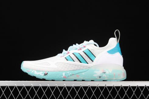 Adidas ZX 2K Boost Cloud White Acid Mint Screaming Pink GX5373