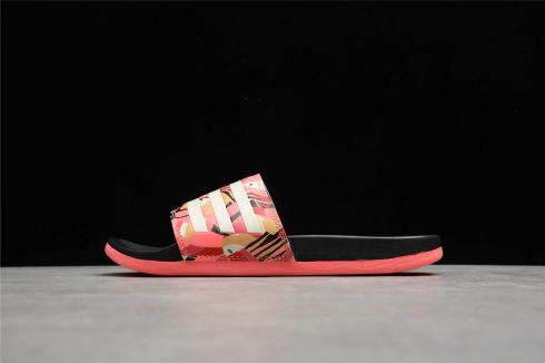 Adidas Adilette Comfort Farm Core Black Orange Pink FW7652