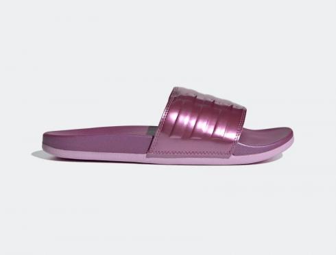 Adidas Adilette Comfort Slides Cherry Metallic Clear Lilac FY7899