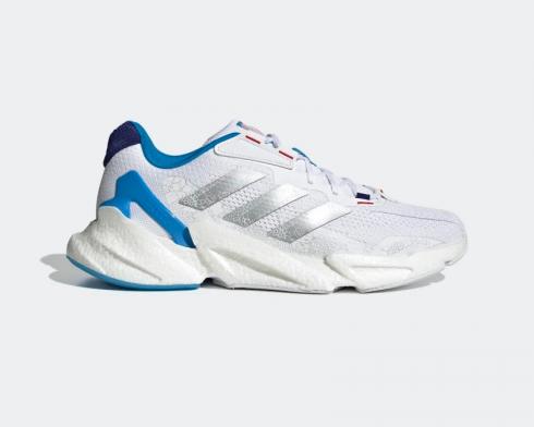 Adidas Boost X9000L4 Cloud White Silver Metallic Bright Blue GY1333