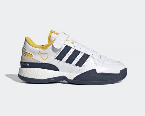 Adidas Forum Boost Low Human Made Footwear White Hazy Yellow Collegiate Navy S42975
