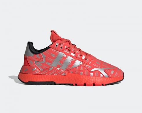 Adidas Nite Jogger 3M Logo Print Hi Res Red Silver Metallic FV3621