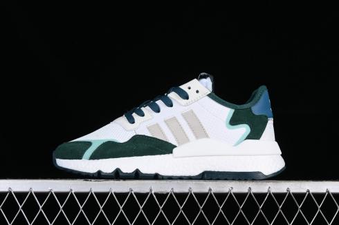 Adidas Nite Jogger Boost Cloud White Dark Green Blue FV3128