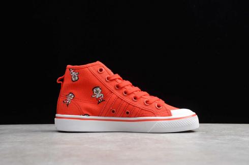 Adidas Original Nizza Hi Canvas Shoes Solar Red Cloud White CQ2368