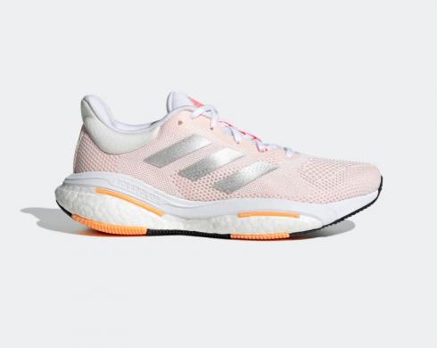 Adidas Solarglide 5 Core White Silver Metallic Light Flash Orange GX5496