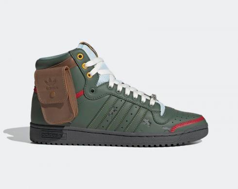 Adidas Top Ten Hi Star Wars Boba Fett Trace Green Scarlet FZ3465