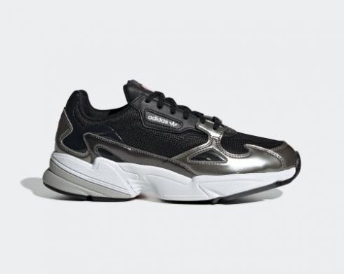 Adidas Wmns Falcon Black Silver Cloud White Solar Red G54691