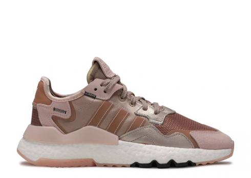 Adidas Wmns Nite Jogger Rose Gold Pink Core Metallic Black Vapour EE5908