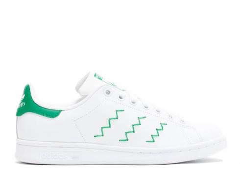 Adidas Womens Stan Smith Zigzag White Green Footwear S75139