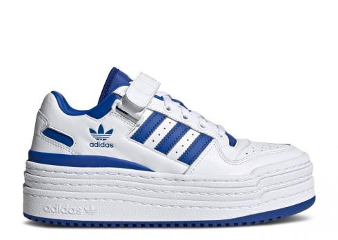 Adidas Womens Triple Platforum Low White Royal Blue Cloud H05049