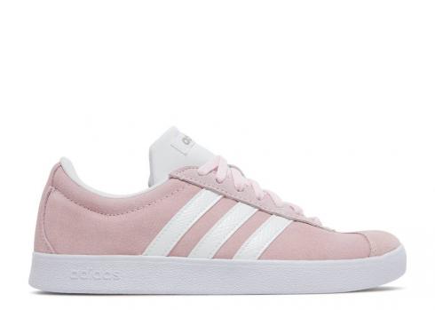 Adidas Womens Vl Court Clear Pink Grey Five White Cloud FY8811