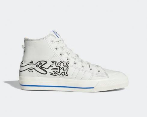 Keith Haring x Adidas Original Nizza High RF Pop Art Blue Chalk White EE9297