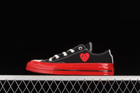 Comme des Garcons x Converse Chuck Taylor All-Star 70 Low Black Red Sole A01795C