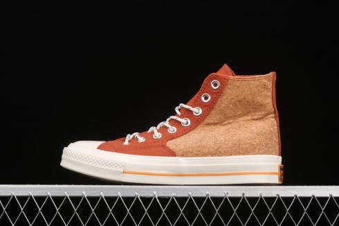 Converse Chuck 70 High Cork Red Dark Egret Gum Shoes 170853C