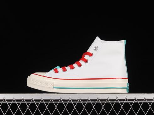 Converse Chuck Taylar All-Star 70 Hi White Red Green 173202C