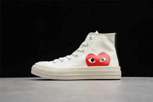 Converse Chuck Taylor All-Star 70s Hi Comme des Garcons PLAY White Shoes 150205C