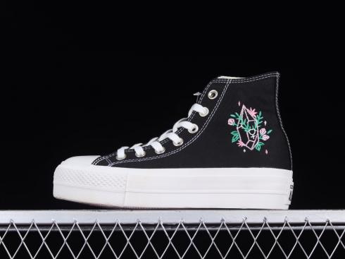 Converse Chuck Taylor Embroidered Crystals Lift Platform High Black A03739C