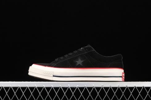 Converse One Star Suede Low Black University Red Sail 158479C